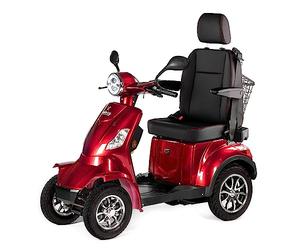 VELECO MÁS RÁPIDO con asiento de capitán ajustable El mejor dispositivo de movilidad Ayuda para discapacitados completamente ensamblada con batería de plomo-ácido (Rojo)