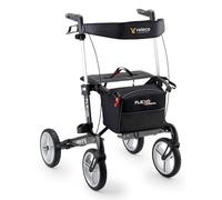 Veleco Rollator Flexo plegable de carbono de 4 ruedas y ligero (negro)
