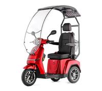 VELECO TURRIS con asiento de capitán ajustable y con techo y parabrisas, intuitivo y fácil de manejar. Dispositivo de movilidad completamente montado, ayuda para personas con discapacidad (Rojo)