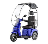 VELECO TURRIS con asiento de capitán ajustable y con techo y parabrisas, intuitivo y fácil de manejar. Dispositivo de movilidad completamente montado, ayuda para personas con discapacidad (Azul)