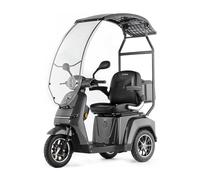VELECO TURRIS dispositivo de movilidad con techo y parabrisas, con la batería de Iones de litio, ayuda para discapacitados, ensamblado y listo para usar (Gris)