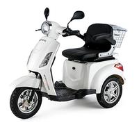 VELECO ZT15 - Scooter de 3 ruedas para inválidos y mayores - Estable, cómodo y seguro - Alarma, bocina - Se entrega completamente montado y listo para usar (BLANCO)