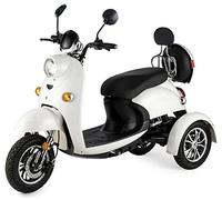 VELECO ZT63 - Scooter de movilidad de 3 ruedas - Totalmente ensamblado y listo para usar - Diseño de estilo italiano - Alta capacidad de carga - Asiento cómodo (BLANCO)