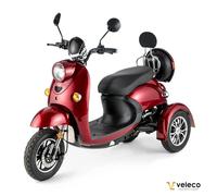 Scooter Eléctrico de 3 Ruedas Mayores Minusvalido 650W VELECO ZT63 ROJO
