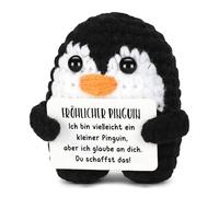 VELENTI Regalo positivo de pingüino positivo, regalo con texto en alemán "Ich liebe Dich Geschenk,Glücksbringer, Mutmacher Gute Besserung & Aufmunterung für Freunde, Familie & Partner Einschulung