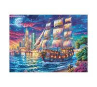 Velero Antiguo de Varios mástiles Puzzle 500 Piezas Relajante Premium Happy Time Rompecabezas para Hombres Y Mujeres Estera Portátil 3D Decoración Hogar Duradera 500 PCS
