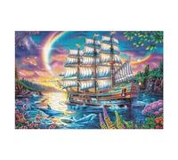 Velero Antiguo de Varios mástiles Puzzles 1000 Piezas Moderno Decorativo Happy Time Rompecabezas Familiar para Hombres Y Mujeres Aliviar Estrés Maquetas Construir 1000 PCS