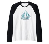 Velero bajo la luna, motivo Mystical Night Ocean Camiseta Manga Raglan
