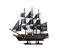 Velero de Madera Hecho a Mano, Modelo 48cm, réplica Adornada en Oro Negro, decoración del hogar marítimo