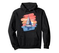Velero Puesta de Sol - Estilo artístico de Pinceladas de Vela Costera Sudadera con Capucha