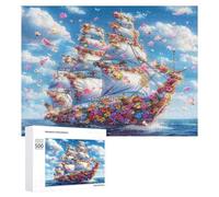 Velero Puzzle 500 Piezas A Partir De 14+ Años Navegación del Barco Rompecabezas Familiar 3D DIY Creativo para Adultos Y Adolescentes Desafío Intelectual Estera Portátil 500 PCS