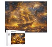 Velero Puzzle 500 Piezas Estera Portátil Navegación del Barco Rompecabezas 3D para Adultos Y Adolescentes A 14+ Años DIY Creativo Aliviar Estrés Decoración del Hogar 500 PCS