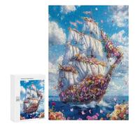 Velero Puzzles 300 Piezas DIY Moderno Navegación del Barco Rompecabezas Colorido para Familia Aliviar Estrés Juguete Educativo 3D Maquetas Construir 300 PCS