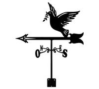 Veleta, barra de montaje en techo de paleta meteorológica de granja, ciervo, perro, gallo, indicador de dirección del viento, soporte de metal para exteriores, veleta para jardín y patio (Pigeon)