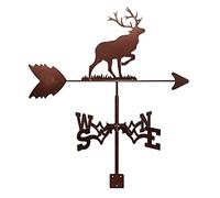 Veleta con Flecha Veleta de Acero Inoxidable Satinado Negro, Adorno de Veleta, indicador de dirección del Viento, estaca de jardín, decoración artística, Herramienta de medición de Veleta