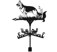Veleta con Forma de Animal para Montaje en Techo, Veleta Decorativa de Hierro, indicador de dirección del Viento de 13x22 Pulgadas para Patio, jardín, Granja, Perro Pastor