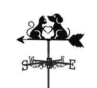Veleta con Forma De Gato Y Perro para Tejado, Indicador De Dirección del Viento Resistente Al óxido para Decoración De Jardín, Césped, Valla, Tejado De Casa De Campo (b) A