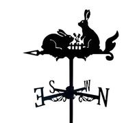 Veleta con Forma De Gato Y Perro para Tejado, Indicador De Dirección del Viento Resistente Al óxido para Decoración De Jardín, Césped, Valla, Tejado De Casa De Campo (b) B