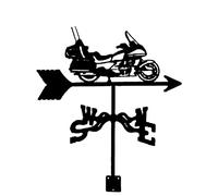 Veleta con Forma de Motocicleta, Herramienta de medición de Veleta, Acero Inoxidable, Color Negro, para decoración de Adornos de jardín y Patio
