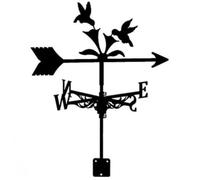 Veleta con Forma De Perro, Silueta De Hierro, Estilo Clásico De Pájaro, Indicador De Dirección del Viento para Montaje En Techo, Patio, Granja, Decoración De Jardín. Birds Picking Flowers