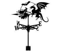 Veleta con Revestimiento antioxidante, indicador de dirección del Viento de Metal, para Exteriores, Techo, jardín, Bonitas Decoraciones, esculturas de Brujas y Dragones, Escena de Granja