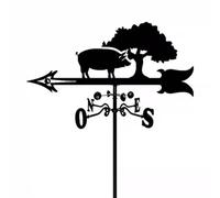Veleta con Silueta Artística | Veletas De León, Indicador De Dirección del Viento De Hierro con Forma De Ganado, Edificios para Tejados De Jardines De Villas, Decoración Pig and Tree