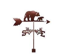Veleta con Silueta de Oso Salvaje, Herramientas de medición de Veleta, indicador de dirección del Viento de Acero Inoxidable para decoración de Patio