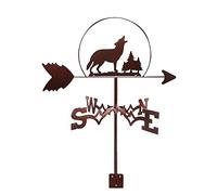 Veleta de Acero Inoxidable con diseño de Lobo Aullando en la Naturaleza, Veleta con Flecha, Herramientas de medición, indicador de dirección, estaca de jardín, decoración artística con Revestimiento