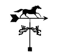 Veleta de Acero Inoxidable para Caballos Pintura En Aerosol Negra Indicador de Dirección de Hierro Herramienta de Medición Decoración de Graneros Techos de Patios Etc
