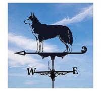 Veleta de animales con forma de perro, veleta retro de granja, indicador de dirección del viento, indicador de dirección del viento, negro, regalos, estaca de jardín, decoración artística, veleta