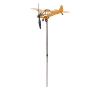 Veleta de Avión Piper J3 Cub Veleta de Metal 3D, Veleta de Avión, Indicador de Dirección del Viento de Techo Al Aire Libre para Decoración de Jardín y Patio (Talla pequeña)