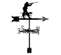 Veleta de Cazador y Perro con Soporte for Techo, indicador de dirección del Viento for Granjas, Jardines de Caza, Decoraciones de Metal, Chaser(Huntsman)