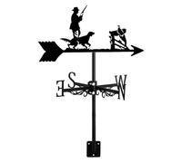 Veleta de Cazador y Perro con Soporte for Techo, indicador de dirección del Viento for Granjas, Jardines de Caza, Decoraciones de Metal, Chaser(Hunter+Dog)