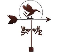 Veleta de Cisne para decoración jardín Exterior, indicador dirección del Viento, Retro Metal, Herramienta medición Creativa Acero Inoxidable con Soporte Techo, meteorológica Granja