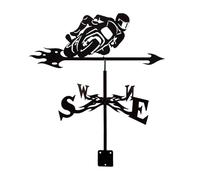 Veleta de clima, vintage, veleta negra, indicador de dirección para exteriores, puerta, patio, techo, motocicleta