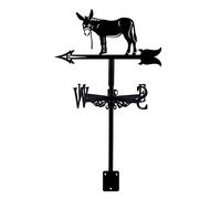 Veleta de Estilo Europeo, Burro Forjado, veleta, decoración de Techo de Hierro, Kit de indicador de dirección del Viento, Soporte de Metal para césped de jardín al Aire Libre