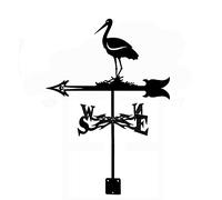 Veleta de Exterior con Forma urraca, Pescador, velero e indicador dirección del Viento. Soporte para jardín. Estaca Herramienta medición Profesional Patio.