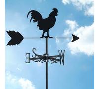 Veleta de hierro fundido para decoración de gallos de viento, pintura en aerosol negra, adorno de pollo, indicador de dirección para techos, jardín, patio