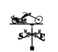 Veleta de Hierro Fundido para Montaje en Techo, Veleta para Motocicleta, Escena de Granja al Aire Libre, Estaca de jardín, Veleta de Viento, Herramientas de medición Profesionales