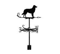 Veleta de Jardín Decorativa Adorno de Metal Creativo Modelo de Perro con Techo Indicador de Dirección para Patio Exterior Pomerania