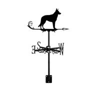 Veleta de Jardín Decorativa Adorno de Metal Creativo Modelo de Perro con Techo Indicador de Dirección para Patio Exterior Pomerania