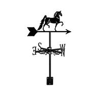 Veleta de Jardín Decorativa con Forma de Caballo Y Dirección de Montaje En El Techo Adorno Creativo para El Hogar Color Negro para Patio Granja Exterior Estilo 2