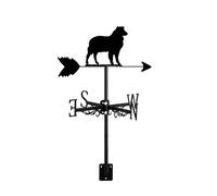 Veleta de Jardín Decorativa de Acero Inoxidable Hecha A Mano con Forma de Perro Ideal para Patio Exterior Villa Patio Techo Gran Pirineo