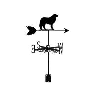 Veleta de Jardín Decorativa de Acero Inoxidable Hecha A Mano con Forma de Perro Ideal para Patio Exterior Villa Patio Techo Gran Pirineo