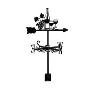 Veleta de Jardín Decorativa de Metal con Indicador de Dirección Hueco Tallado para Montaje En Techo Decoración de Patio Prados con Fijación A La Pared Adornos Artesanales Estilo 3