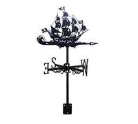 Veleta de Jardín Decorativa Estilo Velero para Montaje En Techo Decoración de Barco Kit Indicador de Dirección Soporte Metálico para Césped Exterior Balandro