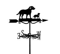 Veleta de Jardín Decorativa para Tejado Indicador de Dirección Exterior Forma de Cachorro de Perro Adorno de Metal para Granja Labrador