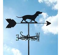 Veleta de Jardín Decorativa Silueta de Perro Cachorro Indicador de Dirección para Montaje En Techo Herramienta de Medición Veleta Soporte de Metal para Decoración de Exteriores Labrador