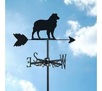 Veleta de Jardín Decorativa Silueta de Perro Cachorro Indicador de Dirección para Montaje En Techo Herramienta de Medición Veleta Soporte de Metal para Decoración de Exteriores Labrador