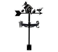 Veleta De Jardín Techo Prado Decoración Casita para Pájaros Veleta con Soporte para Techo Indicador De Dirección Retro De Acero Inoxidable Adorno Creativo De Acero Inoxidable para La Decoración del H
